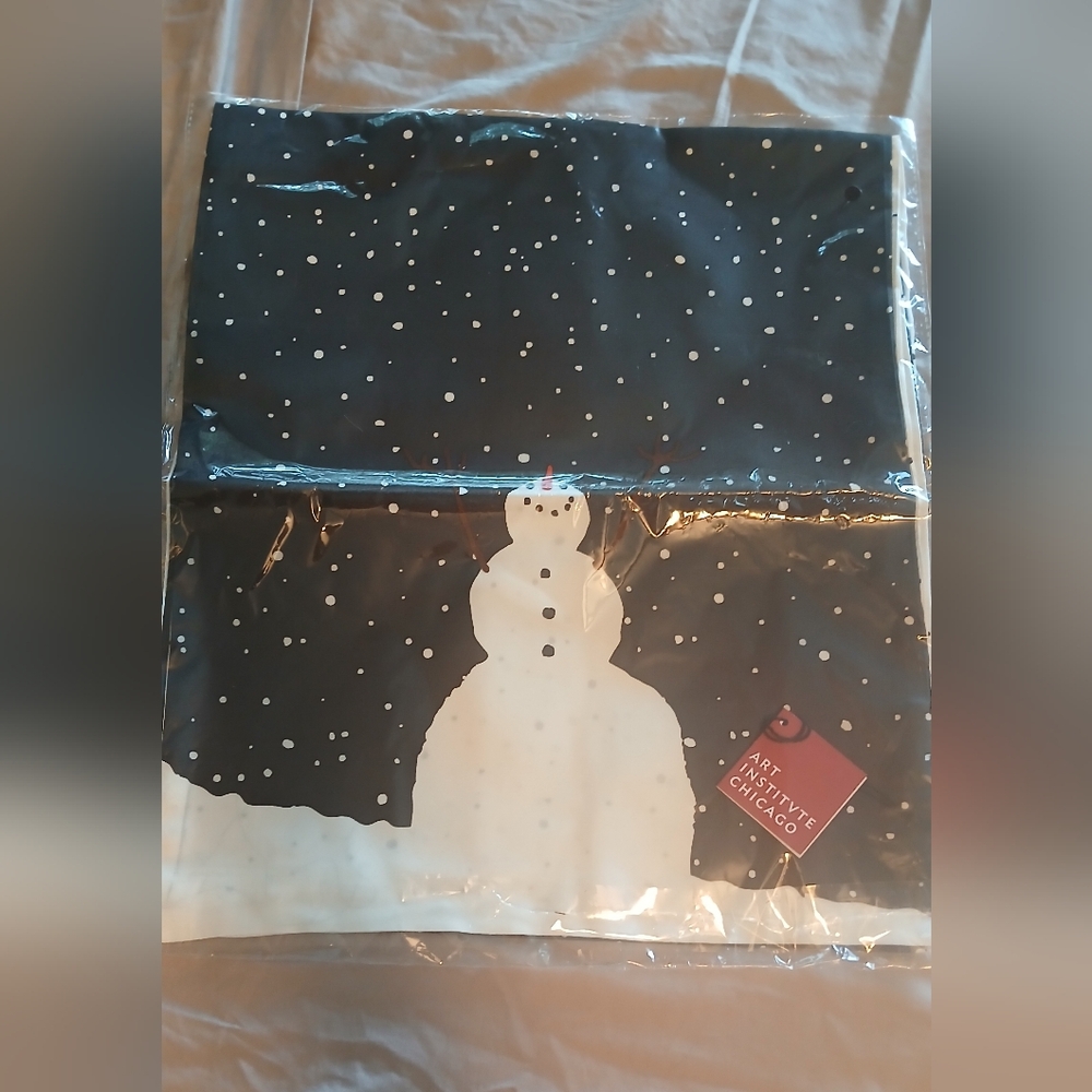 Silk Snowman Print Scarf